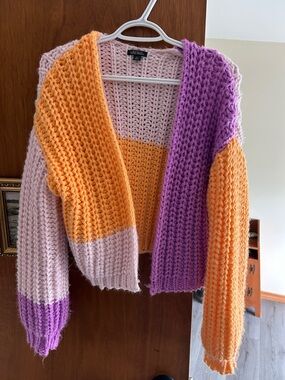 wild fable Chunky Colorblock Open Cardigan - Pink, Orange, Purple